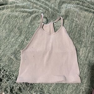 grey free people halter crop top